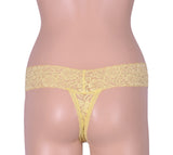 WOMEN SEXY THONGS YELLOW(Pack of 4)