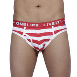 OLLI BOLD BRIEF RED & WHITE STRIPES 2 Pc Pack