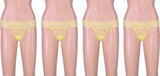 WOMEN SEXY THONGS YELLOW(Pack of 4)